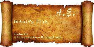 Antalfy Erik névjegykártya